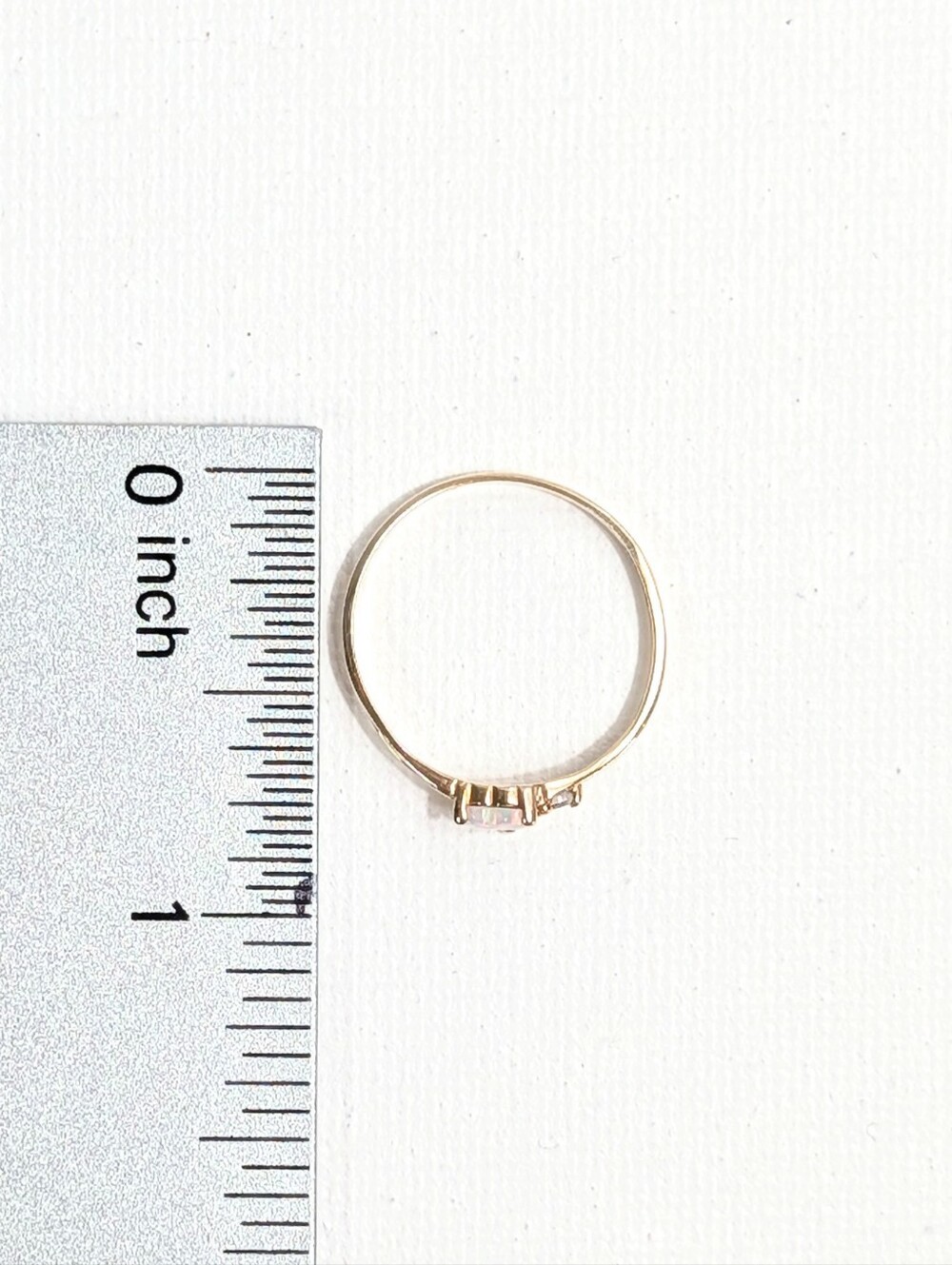 Vintage Rings & Things 10K Gold Heart Opal Diamond Ring Size 7 - Picture 3 of 6